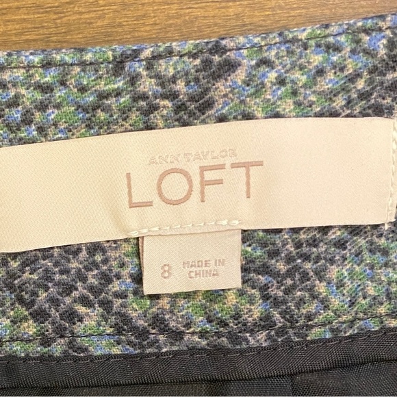 Ann Taylor Loft Snakeskin Python Print Skirt Blue Green Size 8 Animal Print - Picture 7 of 11